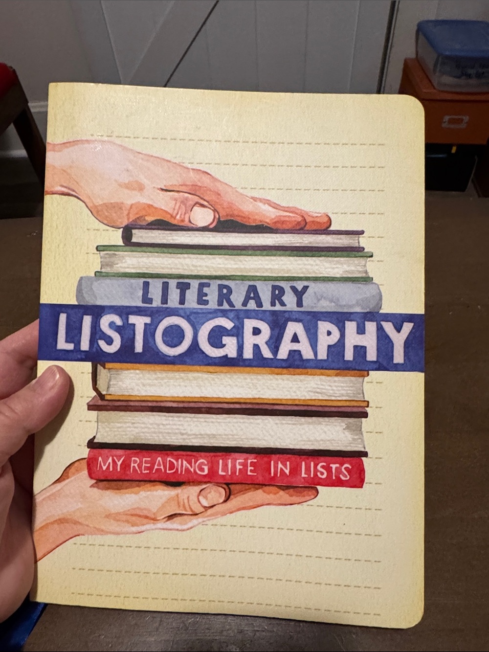 Listography Journal with Blue and Red Accents